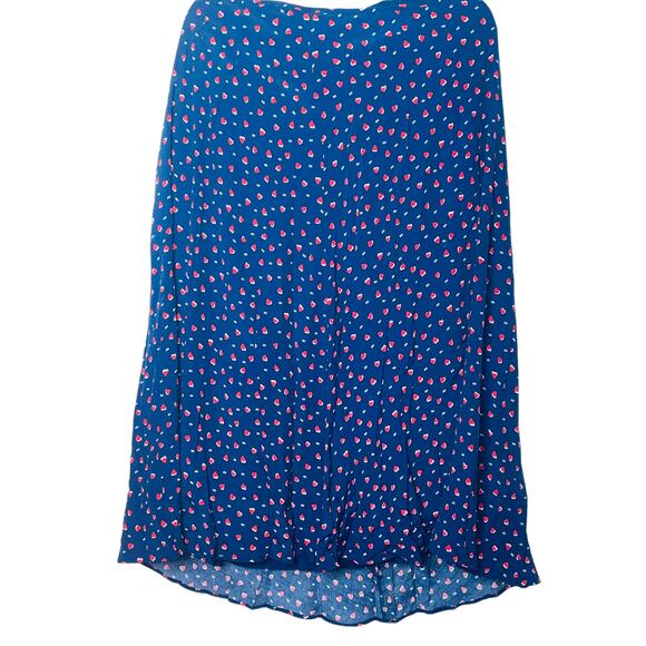 Talbots Women's Red White Heart Print Lined A-Line Career Skirt Blue Size 16 - Picture 1 of 6